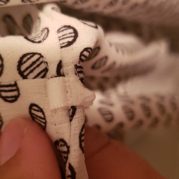 Ann Taylor Factory  White with black and white striped dots blouse - Picture 6 of 6